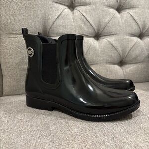 Michael Kors Black Rain & Snow Boots with Elastic Panels